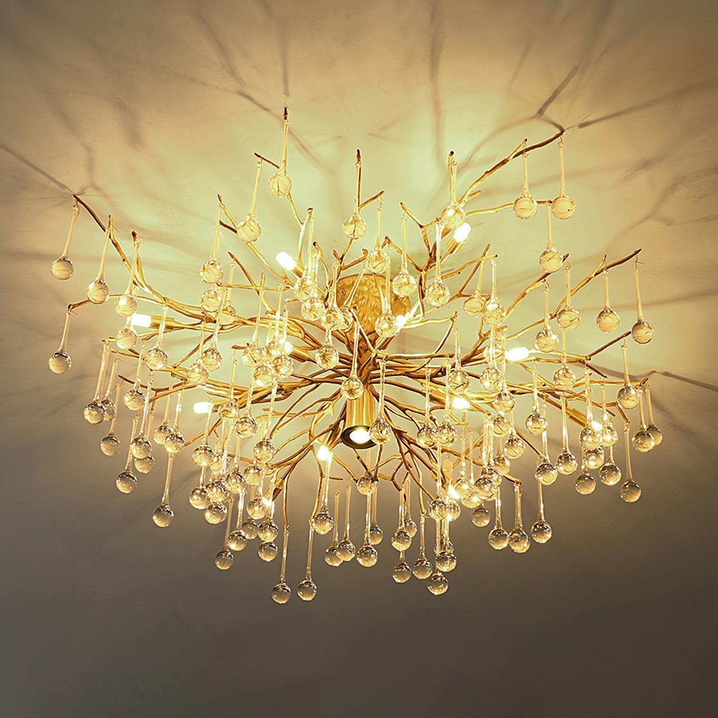 Plafonnier Élégant en Verre | Finition Luxueuse et Lumière Douce