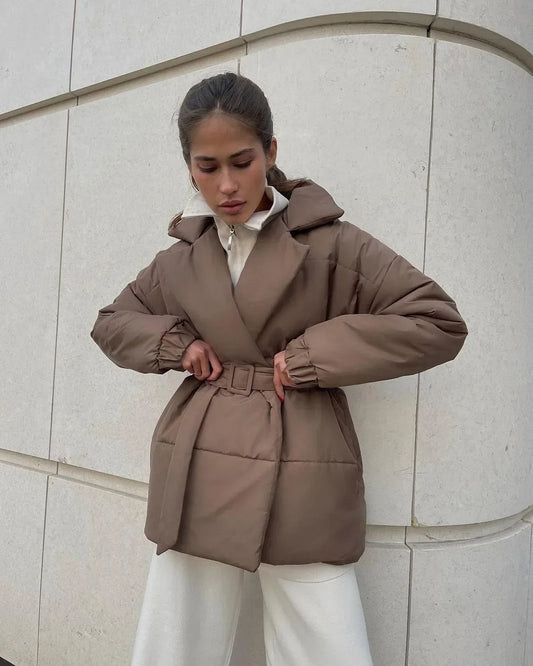 Veste Puffer Femme Chic | Ceinture et Rembourrage Confortable