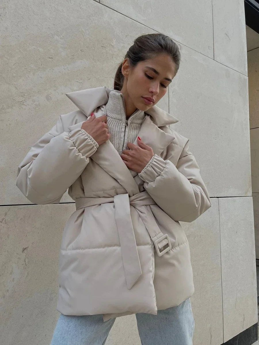 Veste Puffer Femme Chic | Ceinture et Rembourrage Confortable