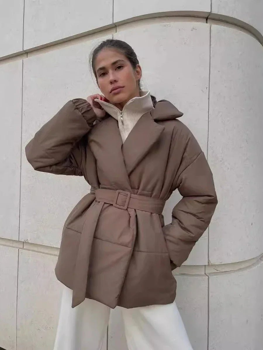 Veste Puffer Femme Chic | Ceinture et Rembourrage Confortable