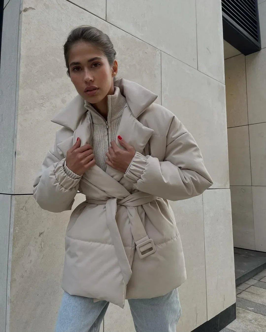 Veste Puffer Femme Chic | Ceinture et Rembourrage Confortable