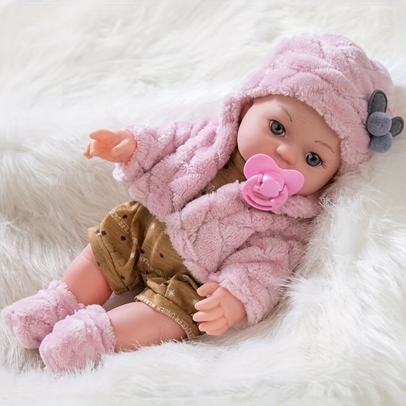 Poupée Bébé en Silicone Doux | Jouet Interactif pour Tout-Petits