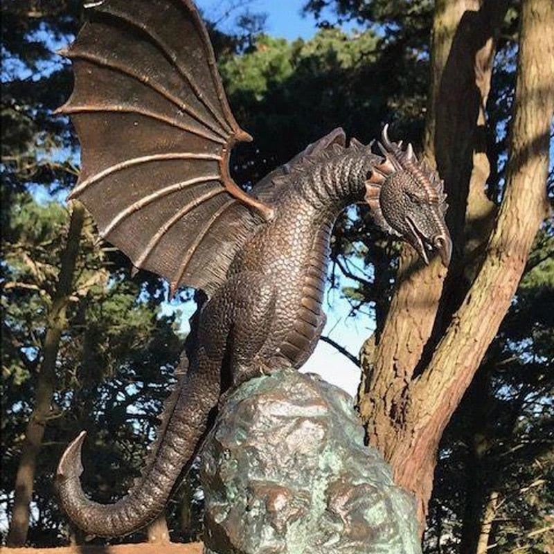 Fontaine de Dragon Cracheur de Feu | Sculpture Enchanteresse pour Jardin