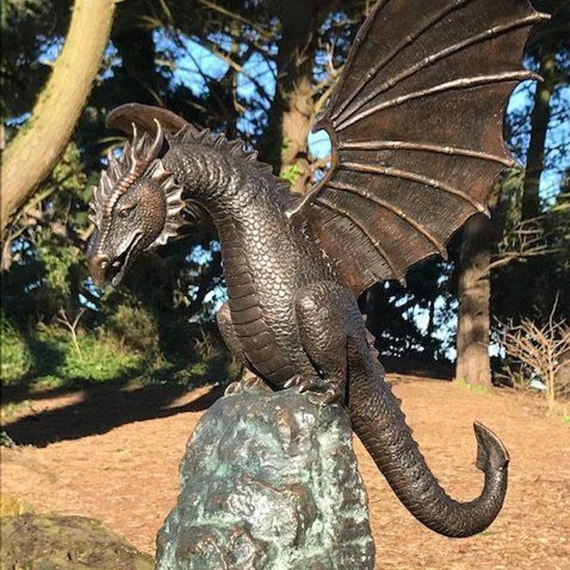 Fontaine de Dragon Cracheur de Feu | Sculpture Enchanteresse pour Jardin