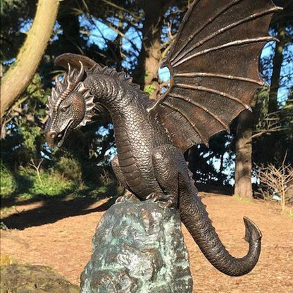 Fontaine de Dragon Cracheur de Feu | Sculpture Enchanteresse pour Jardin