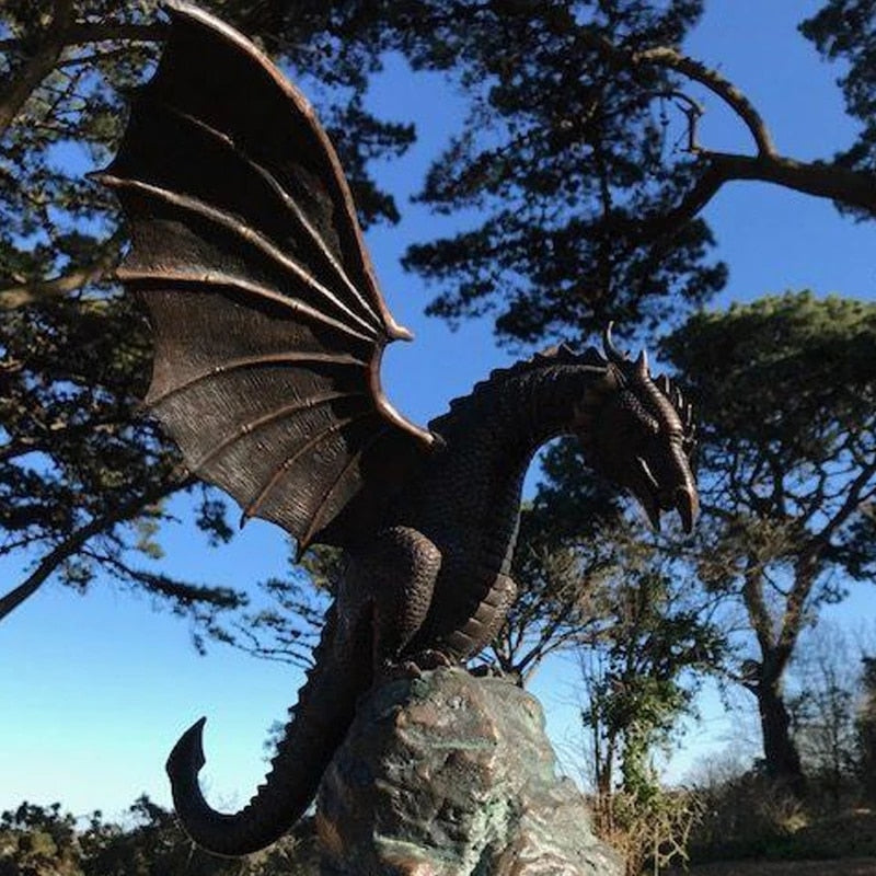 Fontaine de Dragon Cracheur de Feu | Sculpture Enchanteresse pour Jardin