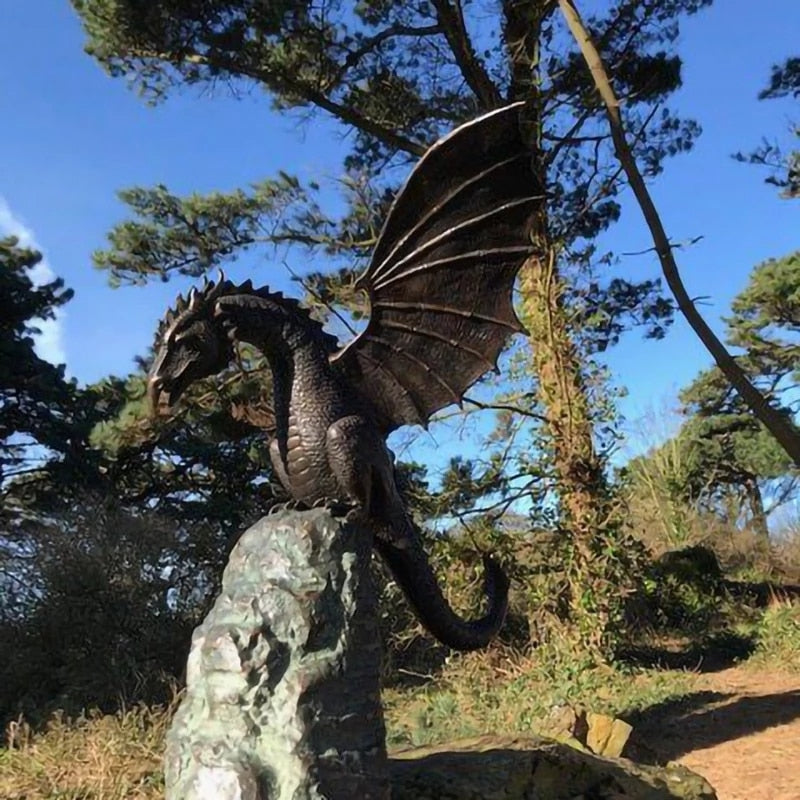Fontaine de Dragon Cracheur de Feu | Sculpture Enchanteresse pour Jardin