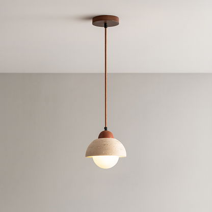 Lampe Pendante en Pierre | Design Sculptural et Éclairage Doux