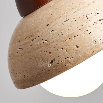 Lampe Pendante en Pierre | Design Sculptural et Éclairage Doux