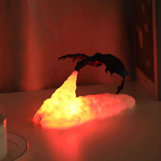 Lampe LED Flamme de Dragon | Éclairage Ambiant Mythique et Décoratif