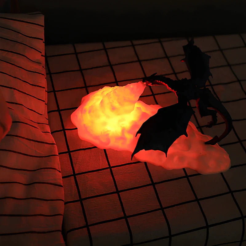Lampe LED Flamme de Dragon | Éclairage Ambiant Mythique et Décoratif