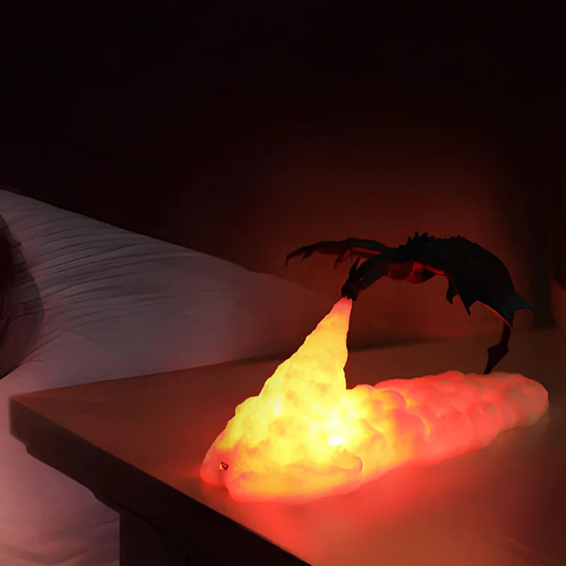 Lampe LED Flamme de Dragon | Éclairage Ambiant Mythique et Décoratif