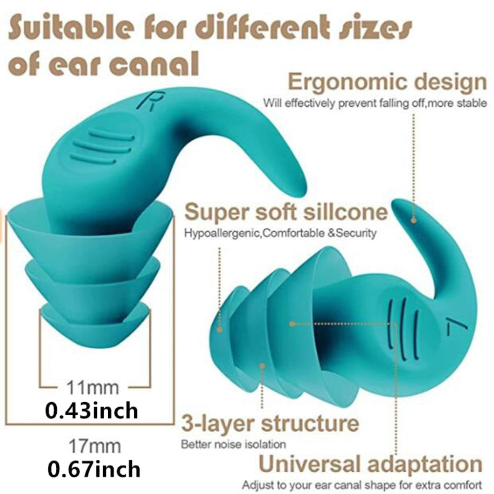 Bouchons d'oreilles en Silicone Réutilisables | Confort et Isolation Phonique pour Sommeil