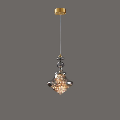 Lampe Suspendue Grise Design Élégant | Éclairage Ambiance et Matériaux Luxueux