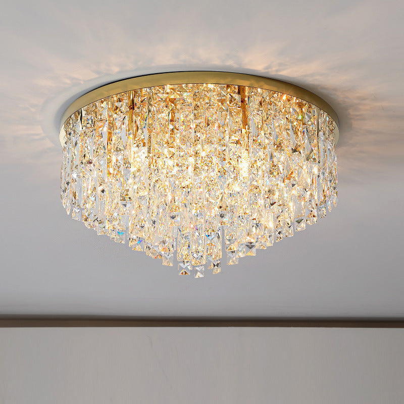 Lustre de Plafond en Cristal | Élégance Contemporaine et Luminosité chaleureuse