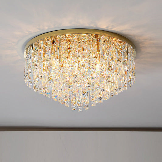 Lustre de Plafond en Cristal | Élégance Contemporaine et Luminosité chaleureuse