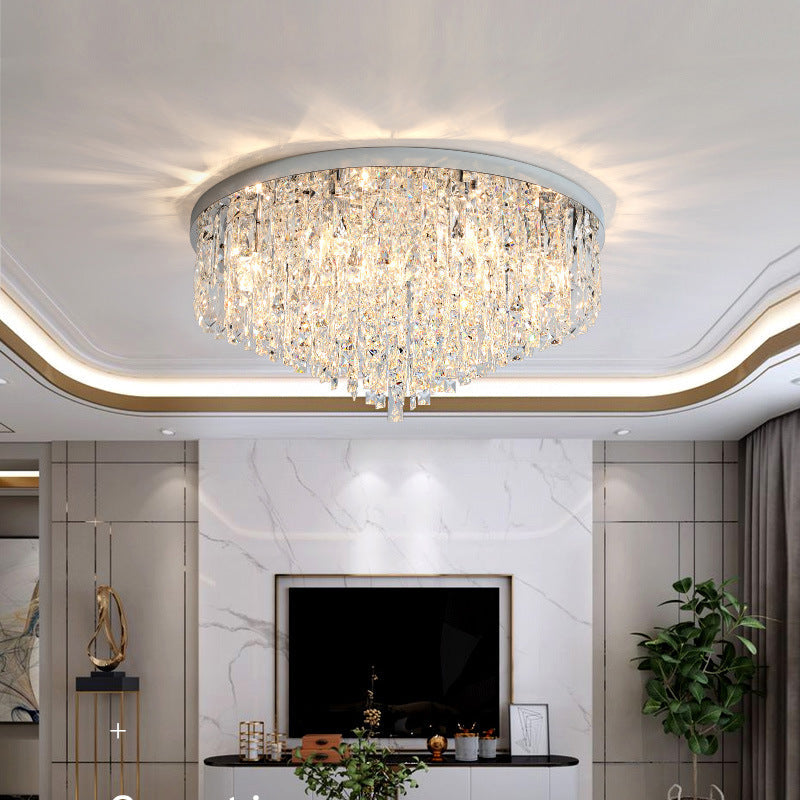 Lustre de Plafond en Cristal | Élégance Contemporaine et Luminosité chaleureuse