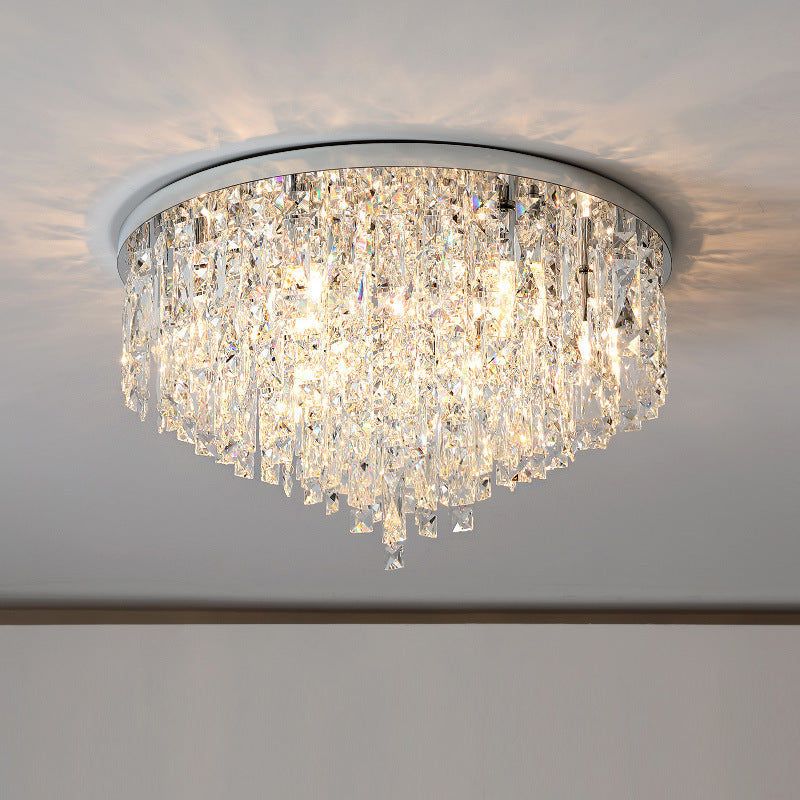 Lustre de Plafond en Cristal | Élégance Contemporaine et Luminosité chaleureuse