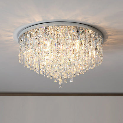 Lustre de Plafond en Cristal | Élégance Contemporaine et Luminosité chaleureuse