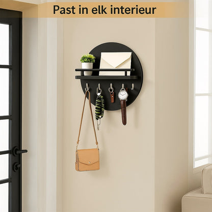 Organisateur Mural Rond pour Clés | Élégant et Pratique en Bois Durable