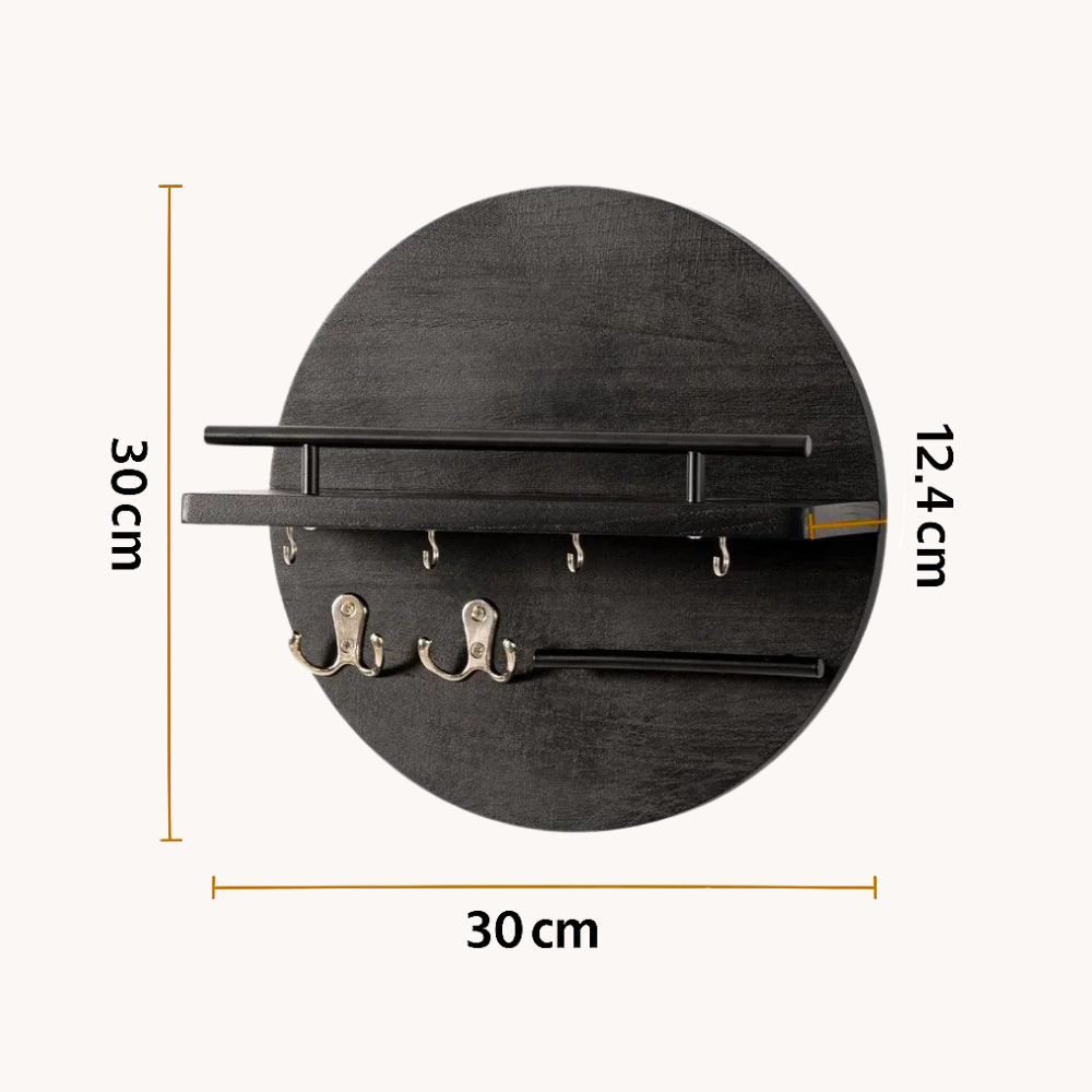 Organisateur Mural Rond pour Clés | Élégant et Pratique en Bois Durable