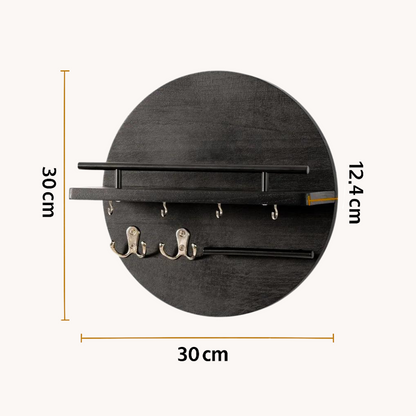Organisateur Mural Rond pour Clés | Élégant et Pratique en Bois Durable