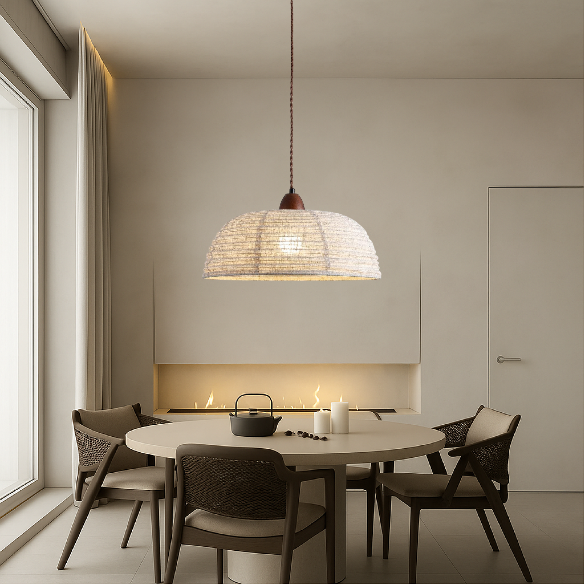 Lampe Suspendue en Tissu Scandinave | Ambiance Chaleureuse et Contemporaine