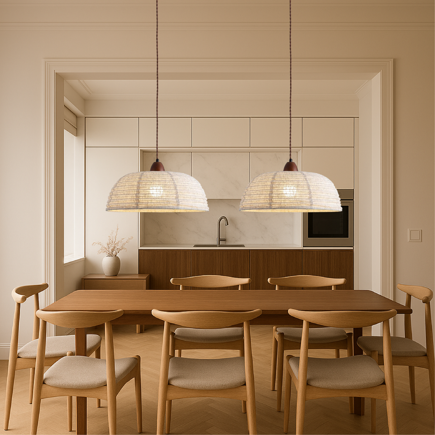 Lampe Suspendue en Tissu Scandinave | Ambiance Chaleureuse et Contemporaine