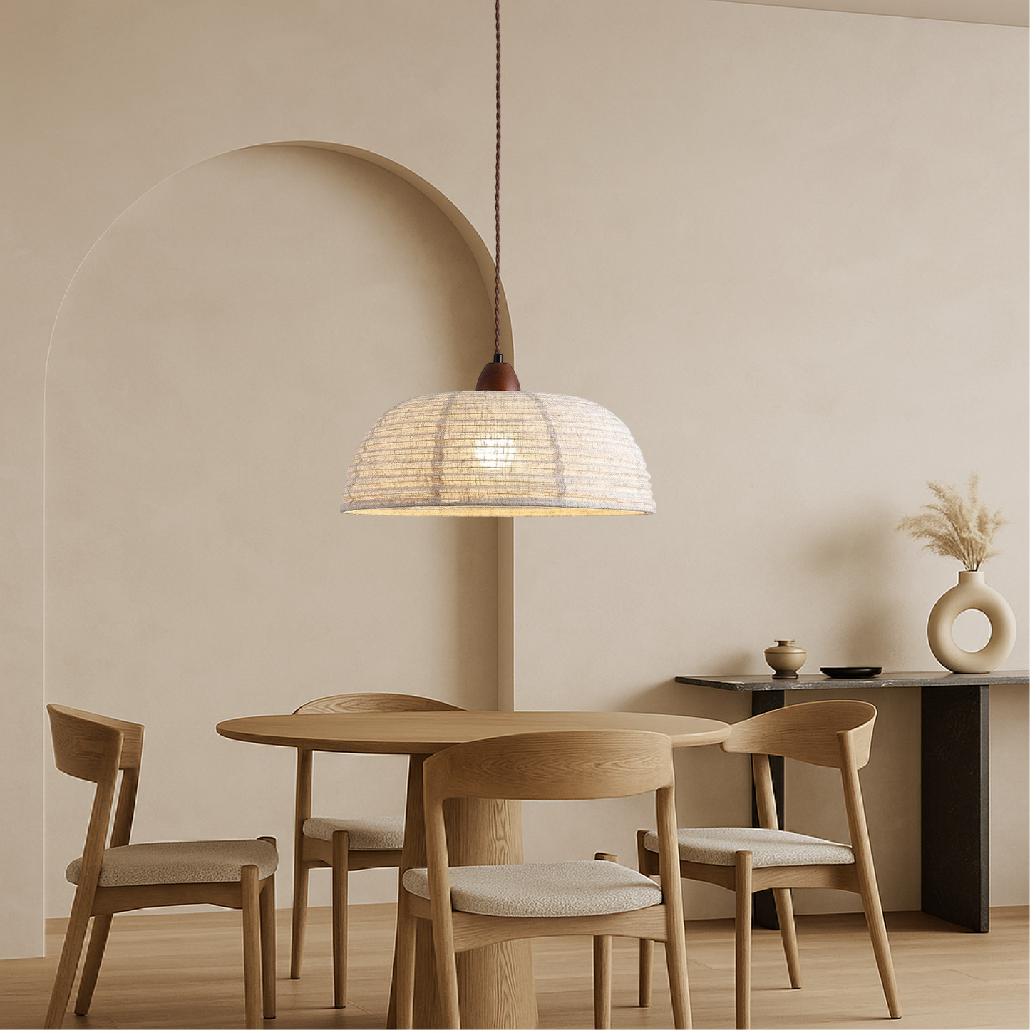 Lampe Suspendue en Tissu Scandinave | Ambiance Chaleureuse et Contemporaine