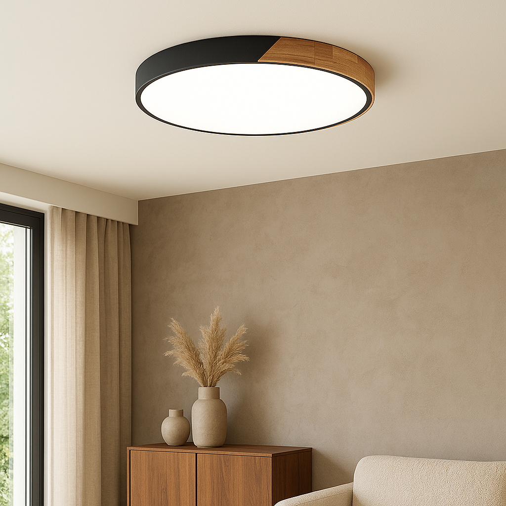 Lampe de Plafond en Bois Nordique | Design Élégant et Contemporain