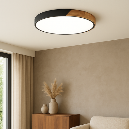 Lampe de Plafond en Bois Nordique | Design Élégant et Contemporain