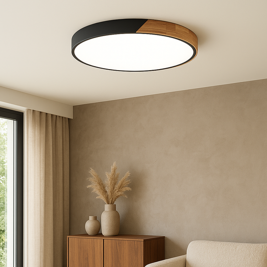 Lampe de Plafond en Bois Nordique | Design Élégant et Contemporain