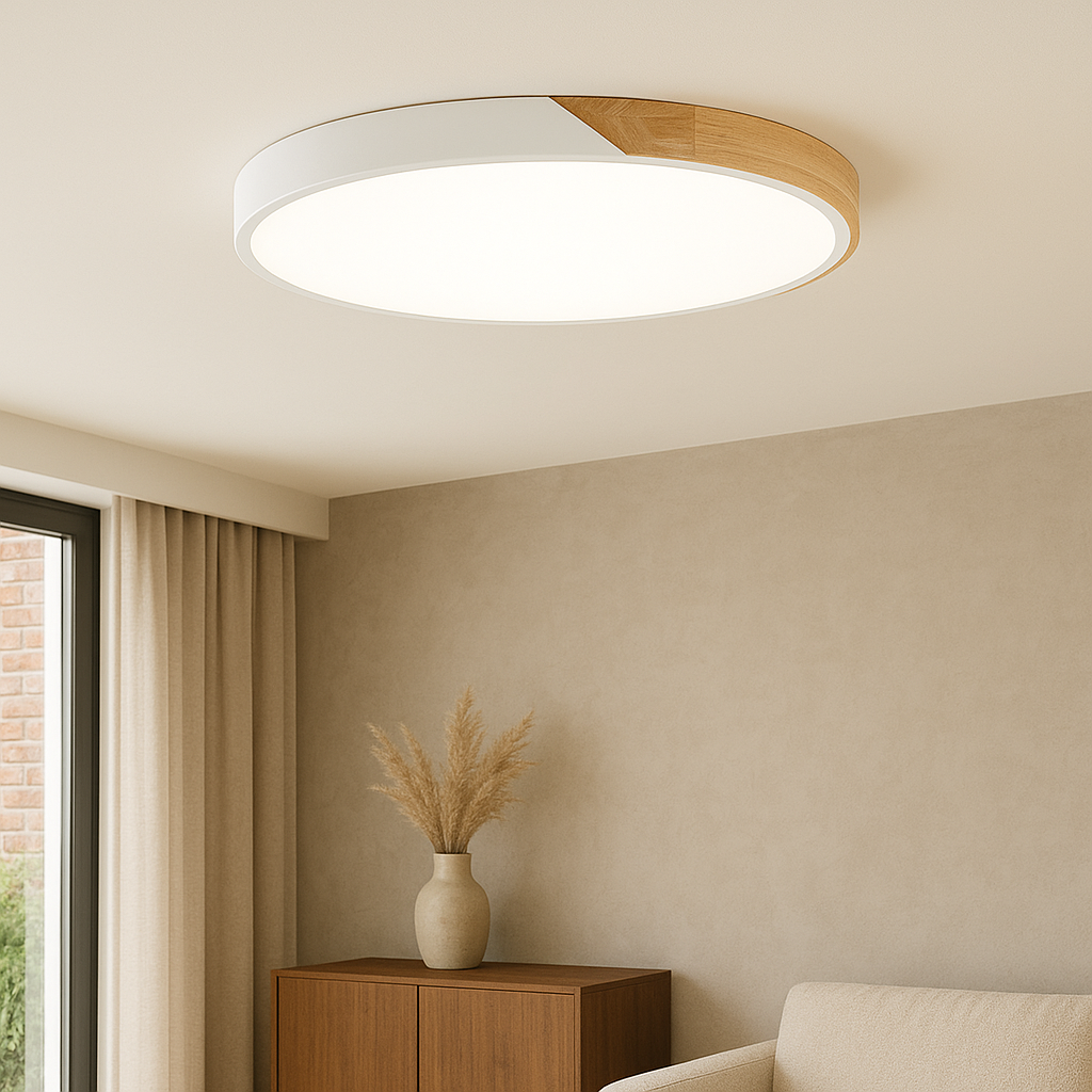 Lampe de Plafond en Bois Nordique | Design Élégant et Contemporain
