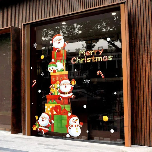 Autocollants de Fenêtre pour le Nouvel An | Décorations Électrostatiques Réutilisables et Colorées