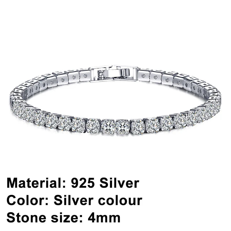 Bracelet de Tennis en Argent Sterling | Élégance Intemporelle avec Pierres Scintillantes