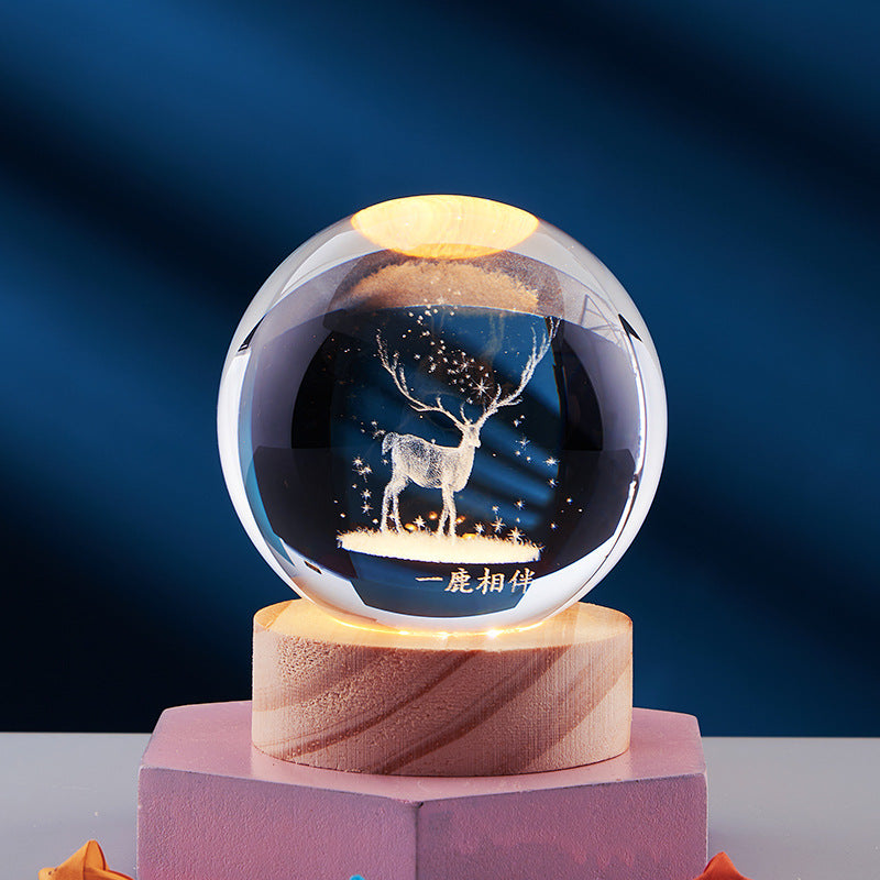 Lampe de Nuit 3D Élégante | Éclairage Décoratif USB avec Design en Cristal