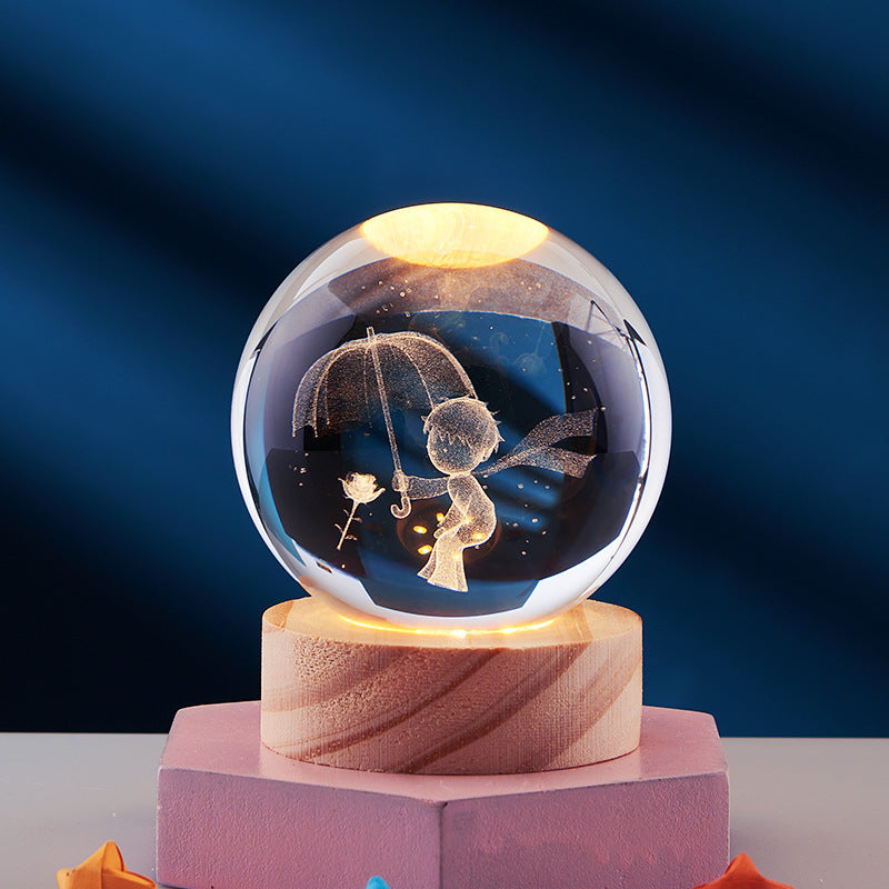 Lampe de Nuit 3D Élégante | Éclairage Décoratif USB avec Design en Cristal