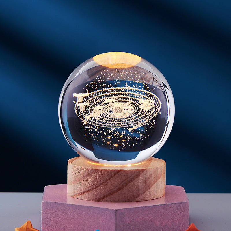 Lampe de Nuit 3D Élégante | Éclairage Décoratif USB avec Design en Cristal