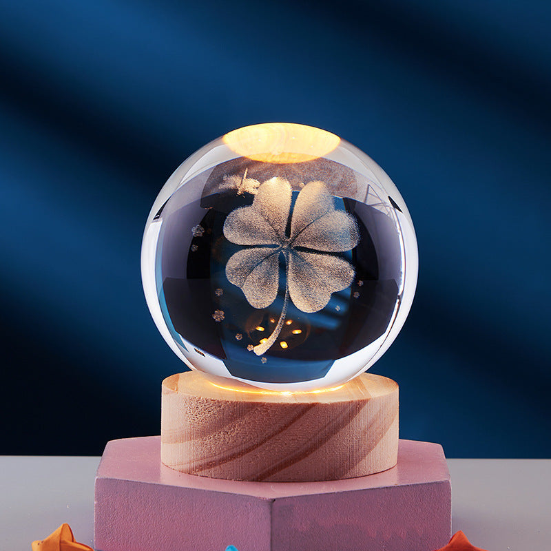 Lampe de Nuit 3D Élégante | Éclairage Décoratif USB avec Design en Cristal