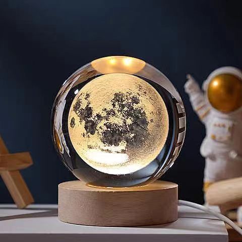 Lampe de Nuit 3D Élégante | Éclairage Décoratif USB avec Design en Cristal