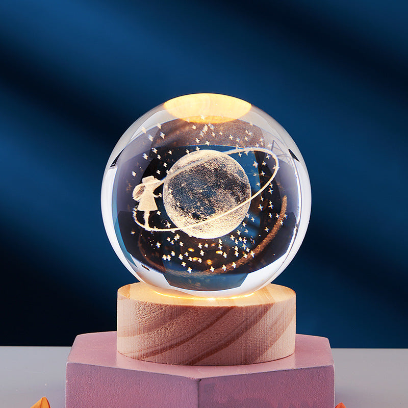 Lampe de Nuit 3D Élégante | Éclairage Décoratif USB avec Design en Cristal