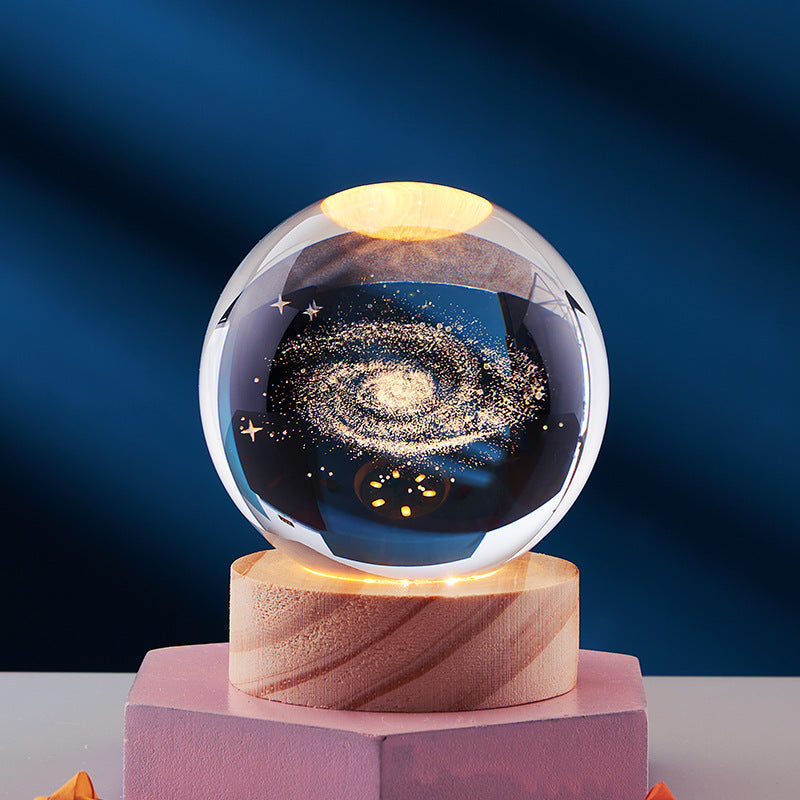 Lampe de Nuit 3D Élégante | Éclairage Décoratif USB avec Design en Cristal