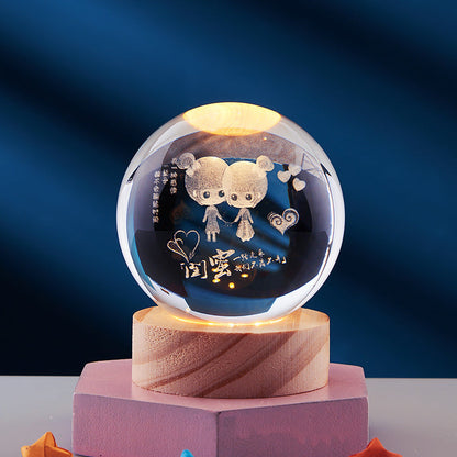 Lampe de Nuit 3D Élégante | Éclairage Décoratif USB avec Design en Cristal