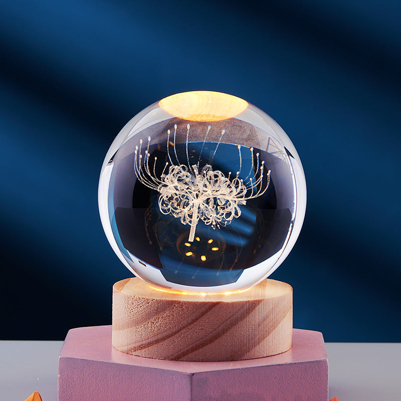 Lampe de Nuit 3D Élégante | Éclairage Décoratif USB avec Design en Cristal