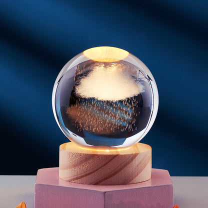 Lampe de Nuit 3D Élégante | Éclairage Décoratif USB avec Design en Cristal