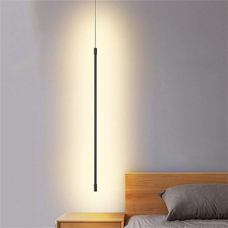 Lampe Suspendue Linéaire Moderne | Hauteur Personnalisable et Éclairage LED