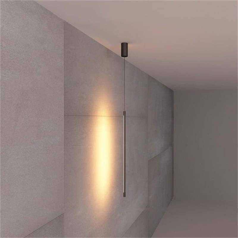 Lampe Suspendue Linéaire Moderne | Hauteur Personnalisable et Éclairage LED