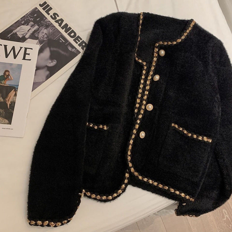 Cardigan en Velours de Vison pour Femmes | Manches Dramatiques et Style Élégant