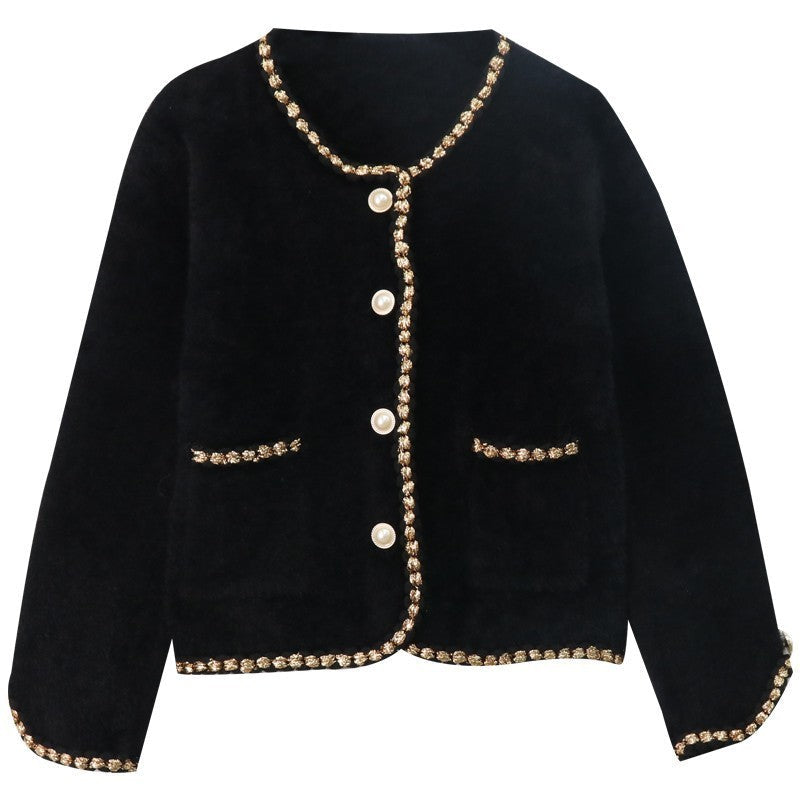 Cardigan en Velours de Vison pour Femmes | Manches Dramatiques et Style Élégant