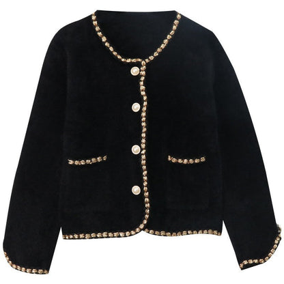 Cardigan en Velours de Vison pour Femmes | Manches Dramatiques et Style Élégant